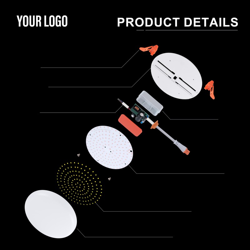 36W вдлабна LED светло за панел без рамка, алуминиум + компјутер, железо + PP